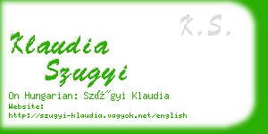 klaudia szugyi business card